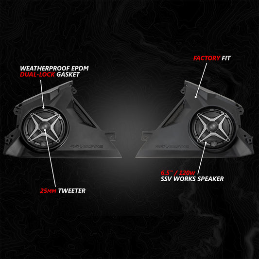 ssv works front speakers for canam maverick r