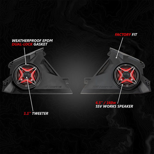 2024-2026 Can-Am® Maverick R, Phase-3 V-Spec 1650watt 3-Speaker Stereo System