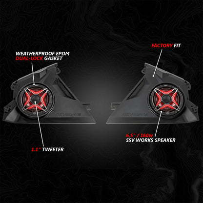 2024-2026 Can-Am® Maverick R, Phase-5 V-Spec 1650watt 6-Speaker Stereo System