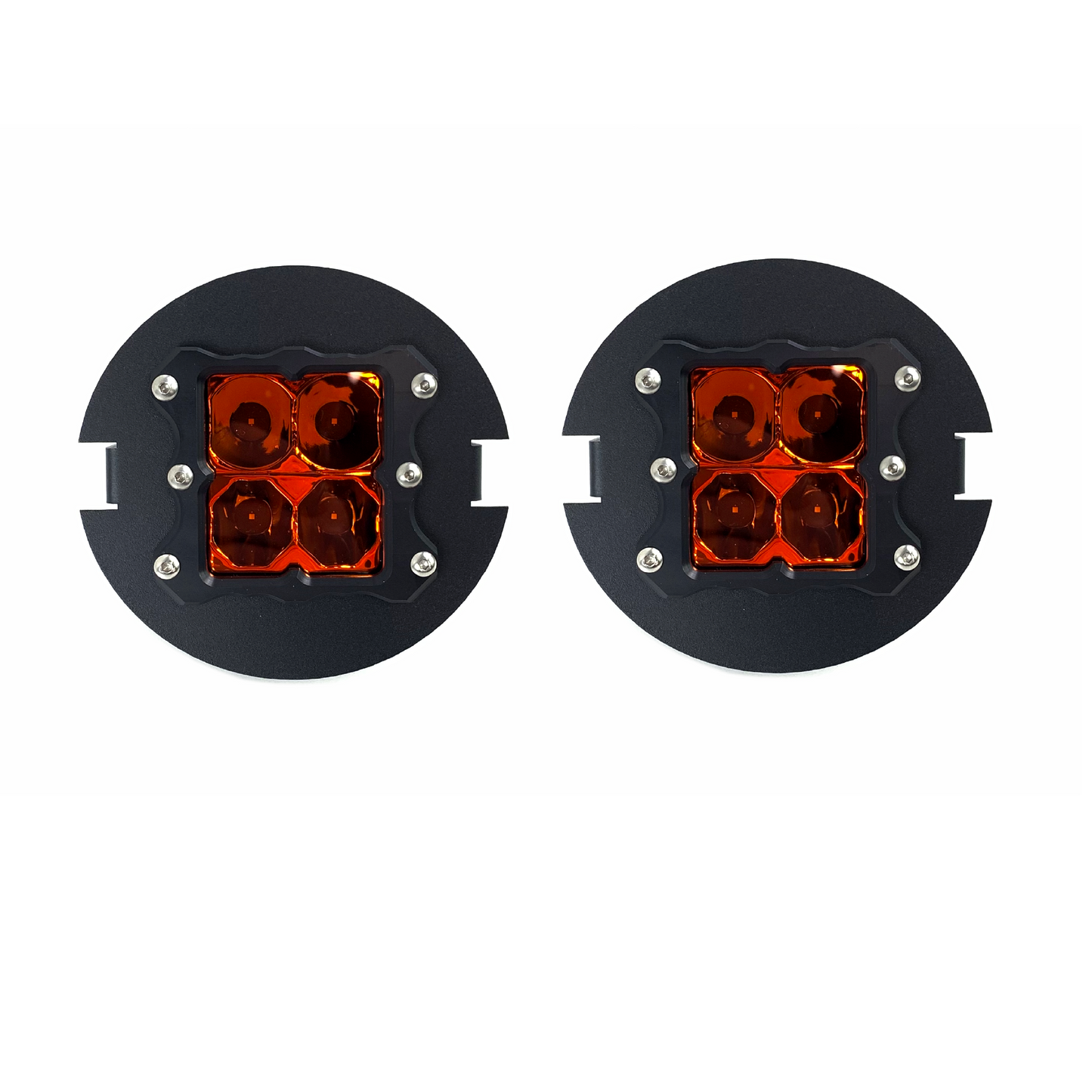 studio shot of amber quattro ford led fog light kit