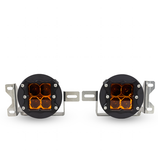 heretic quattro led fog light kit for jeep rubicon in amber