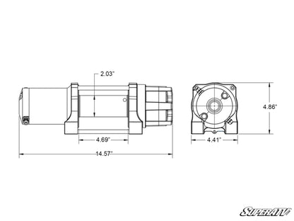 6000 LB. UTV/ATV WINCH (WITH WIRELESS REMOTE & SYNTHETIC ROPE)